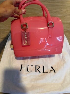 Furla Jelly Special Edition Candy Bag Satchel with Furla Lock & Dust Bag